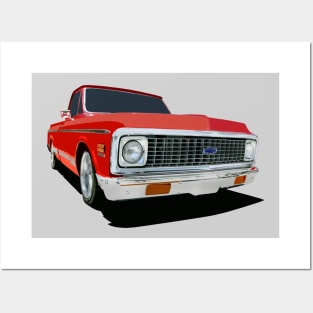 Chevy C-10 - stylized color Posters and Art